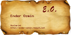 Ender Ozmin névjegykártya